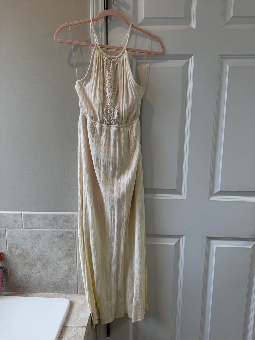 living doll Ivory Crochet Halter Top dress
